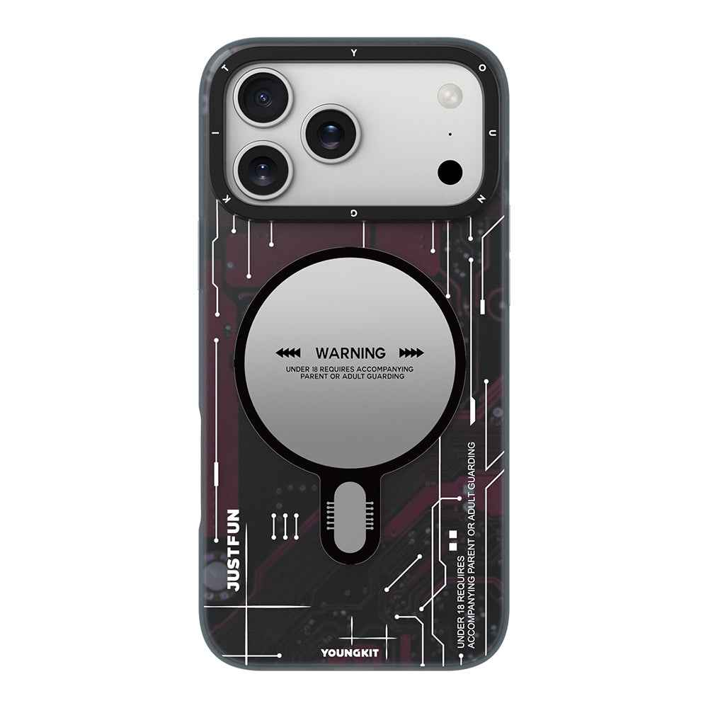 Apple iPhone 18 Pro Kılıf M-safe Şarj Özellikli Kamera Denetim Butonlu Youngkit Technology Serisi Kapak