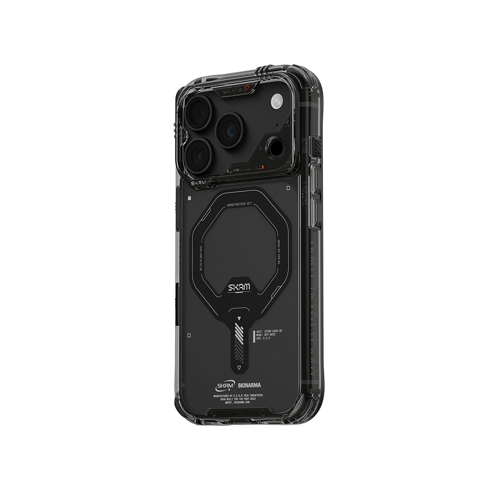 Apple iPhone 18 Pro Kılıf M-safe Şarj Özellikli Şeffaf Airbag Tasarımlı Skinarma Saido Mag-Charge Kapak