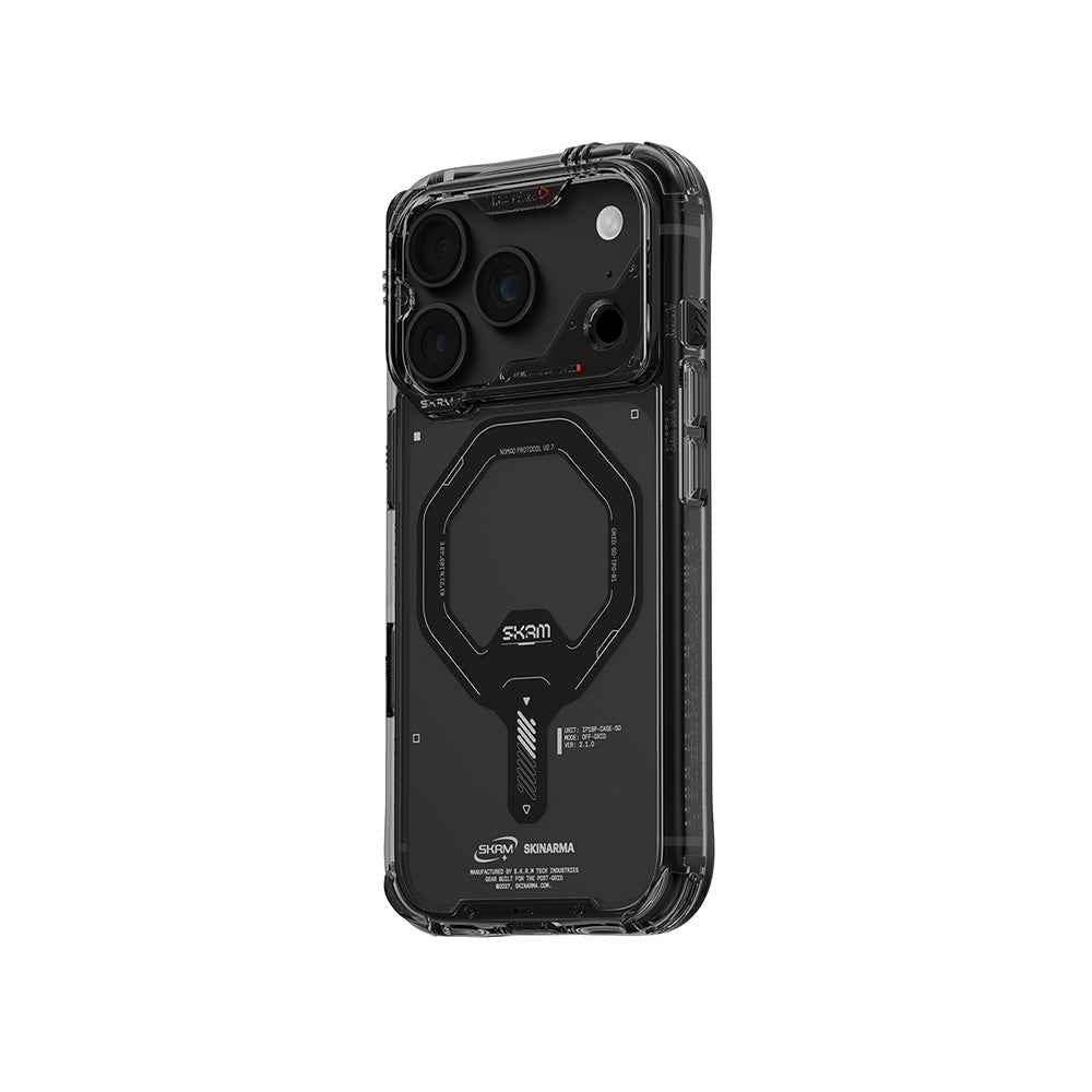Apple iPhone 18 Pro Kılıf M-safe Şarj Özellikli Şeffaf Airbag Tasarımlı Skinarma Saido Mag-Charge Kapak