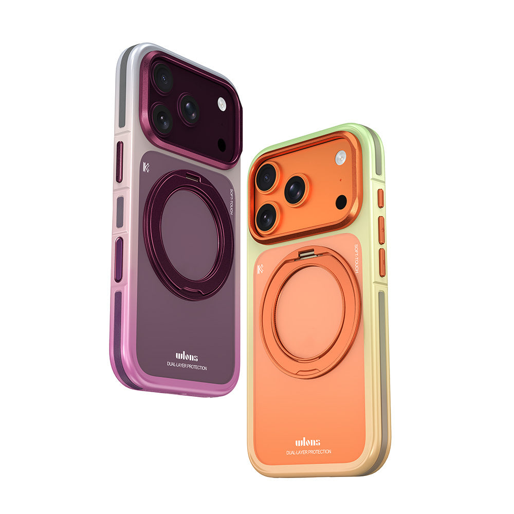 Apple iPhone 18 Pro Kılıf M-safe Şarj Özellikli Sert PC Wlons Arvox Standlı Kapak