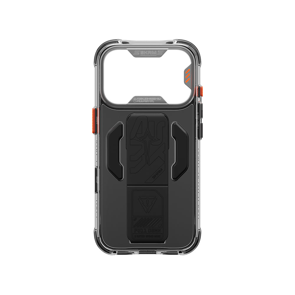 Apple iPhone 18 Pro Kılıf M-safe Şarj Özellikli Teknoloji Desenli Skinarma Helio CE Mag Charge Standlı Kapak