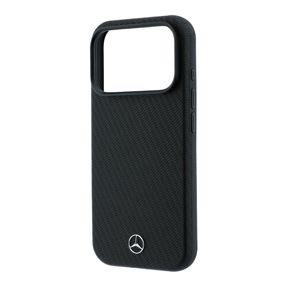 Apple iPhone 18 Pro Kılıf Mercedes Benz Orjinal Lisanslı M-safe Şarj Özellikli 3D Metal Logolu Wrap Wood Deri Kapak