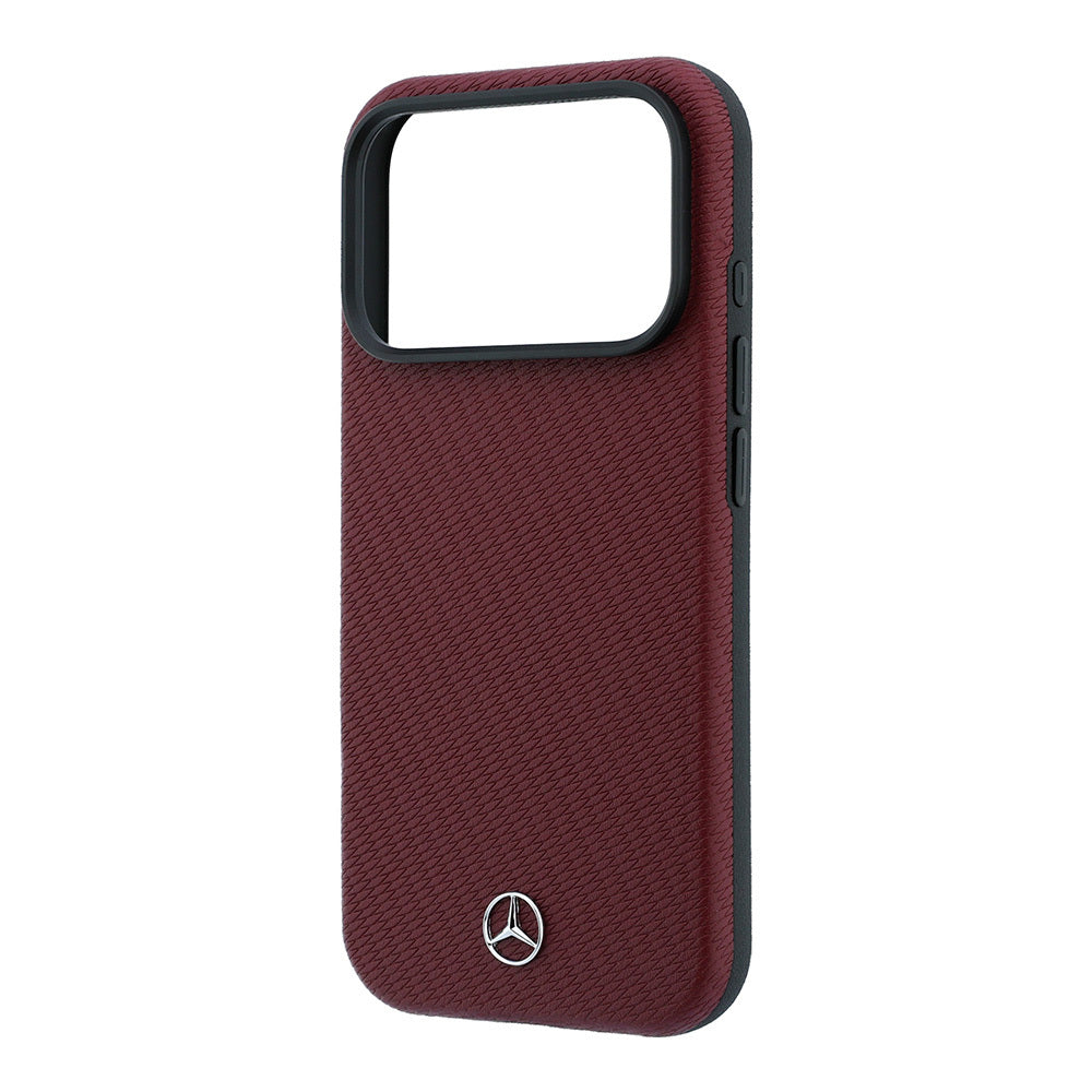 Apple iPhone 18 Pro Kılıf Mercedes Benz Orjinal Lisanslı M-safe Şarj Özellikli 3D Metal Logolu Wrap Wood Deri Kapak