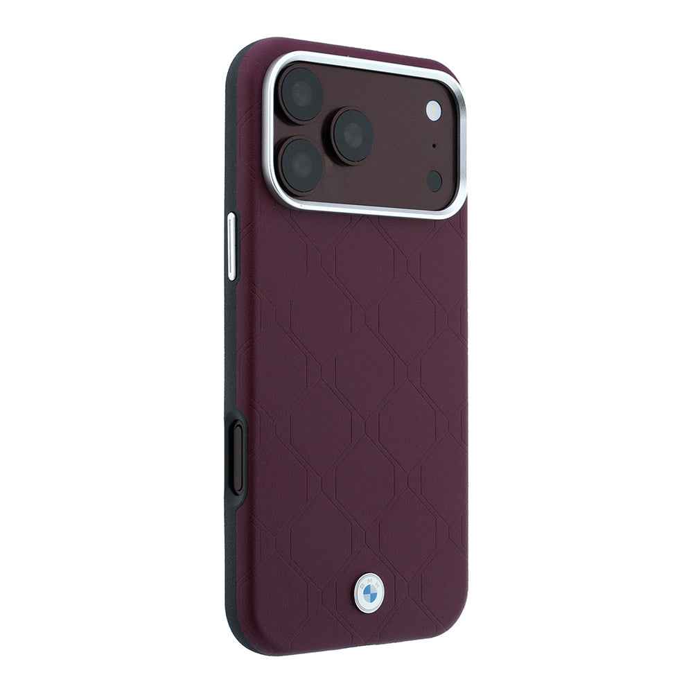 Apple iPhone 18 Pro Max Kılıf BMW Orjinal Lisanslı M-safe Şarj Özellikli Metal Logolu Kabartmalı Kapitone Deri Kapak