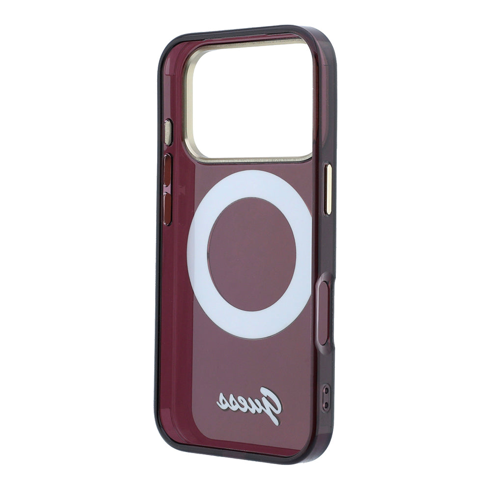 Apple iPhone 18 Pro Max Kılıf Guess Orjinal Lisanslı M-safe Şarj Özellikli 360 Derece Dönebilen Standlı Metal Yazı Logolu Silikon Kapak