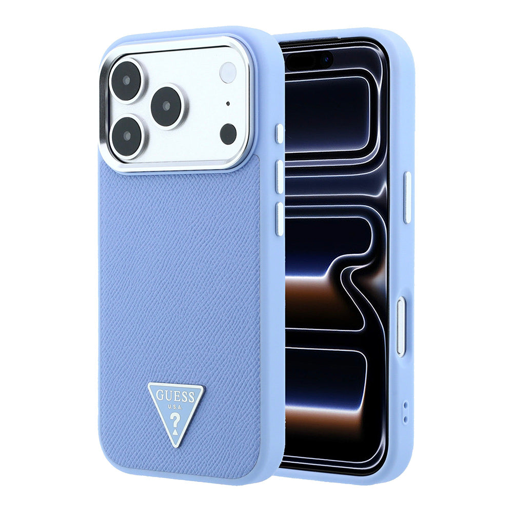 Apple iPhone 18 Pro Max Kılıf Guess Orjinal Lisanslı M-safe Şarj Özellikli Grained Triangle Kapak