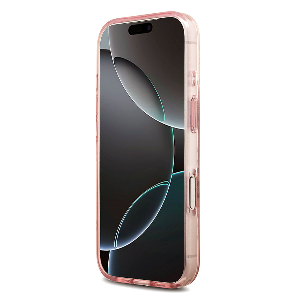 Apple iPhone 18 Pro Max Kılıf Guess Orjinal Lisanslı M-safe Şarj Özellikli IML Peony ve 4G Desenli Klasik Logolu Kapak