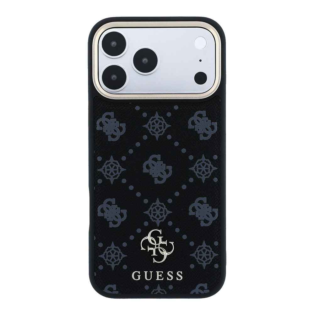 Apple iPhone 18 Pro Max Kılıf Guess Orjinal Lisanslı M-safe Şarj Özellikli Klasik Yazı ve 4G Logolu PU Deri Peony Kapak