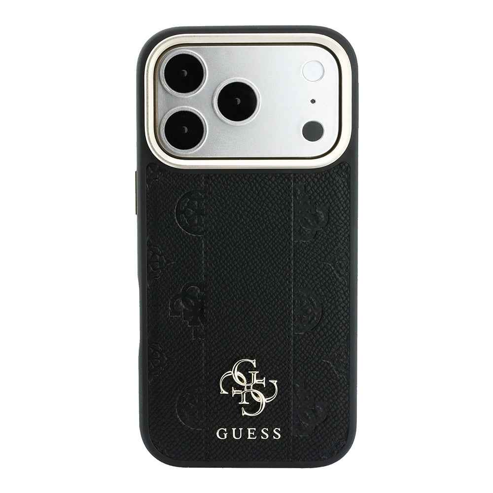Apple iPhone 18 Pro Max Kılıf Guess Orjinal Lisanslı M-safe Şarj Özellikli Şeritli Peony 4G ve Yazı Logolu Kapak