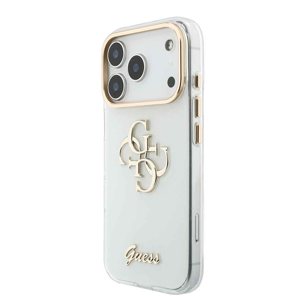 Apple iPhone 18 Pro Max Kılıf Guess Orjinal Lisanslı Yazı ve 4G Büyük Metal Logolu Silikon Kapak