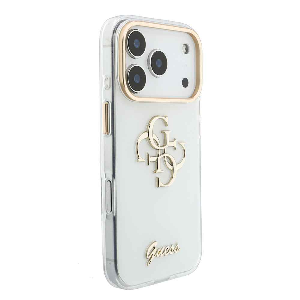 Apple iPhone 18 Pro Max Kılıf Guess Orjinal Lisanslı Yazı ve 4G Büyük Metal Logolu Silikon Kapak