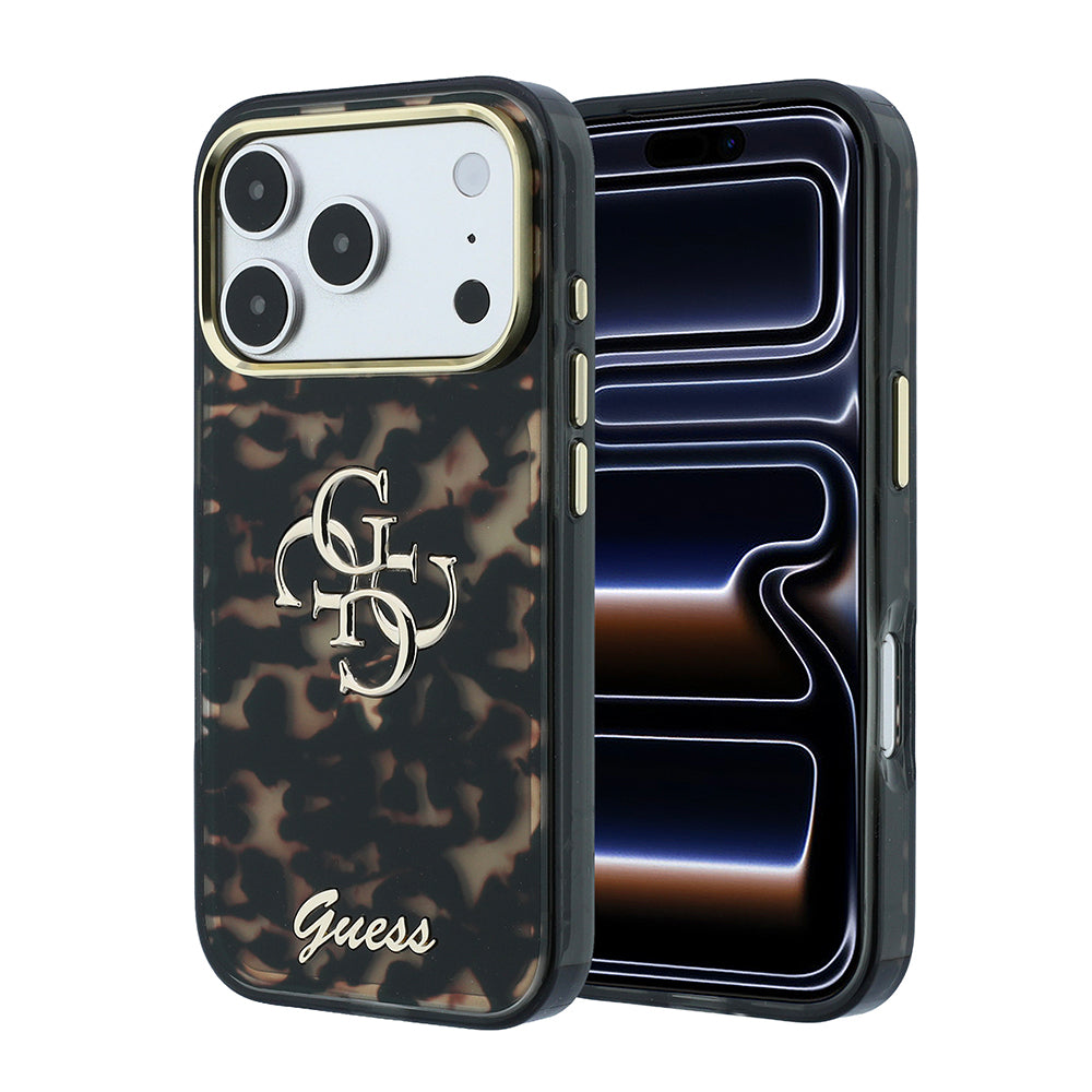 Apple iPhone 18 Pro Max Kılıf Guess Orjinal Lisanslı Yazı ve 4G Büyük Metal Logolu Silikon Kapak