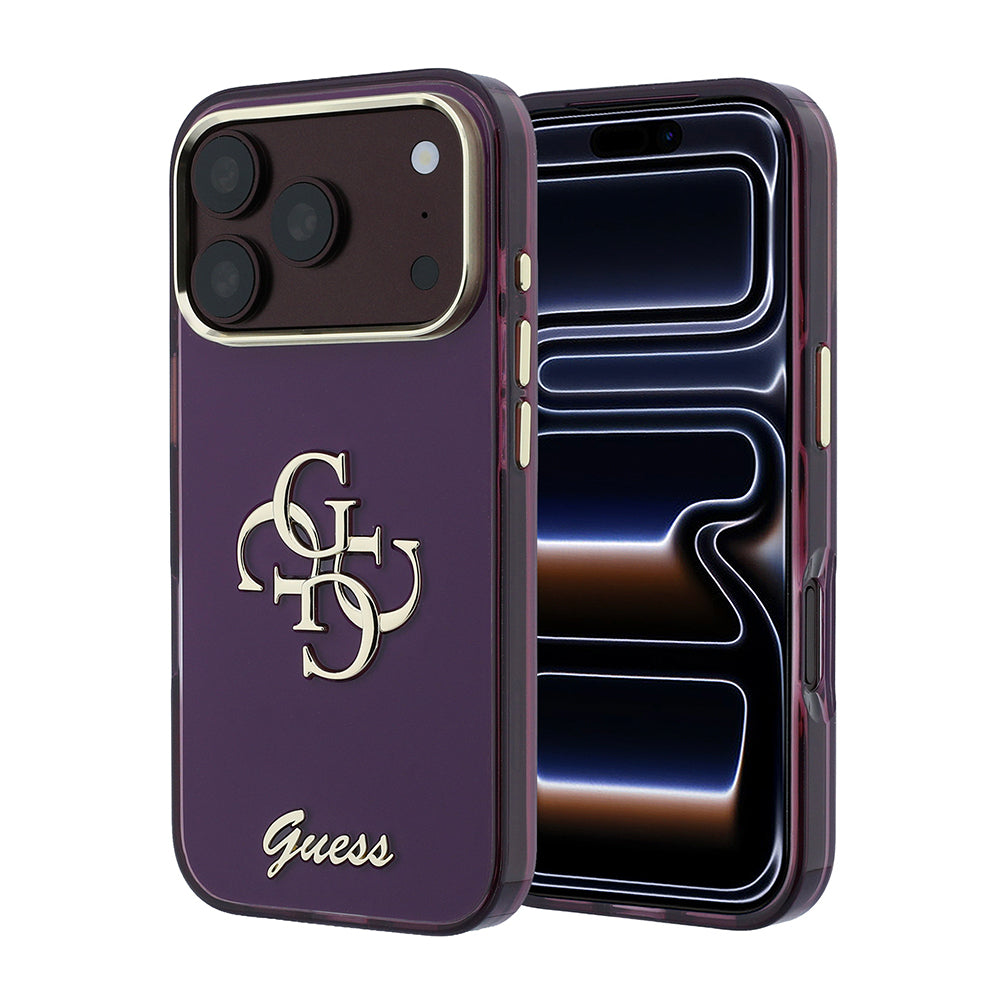 Apple iPhone 18 Pro Max Kılıf Guess Orjinal Lisanslı Yazı ve 4G Büyük Metal Logolu Silikon Kapak