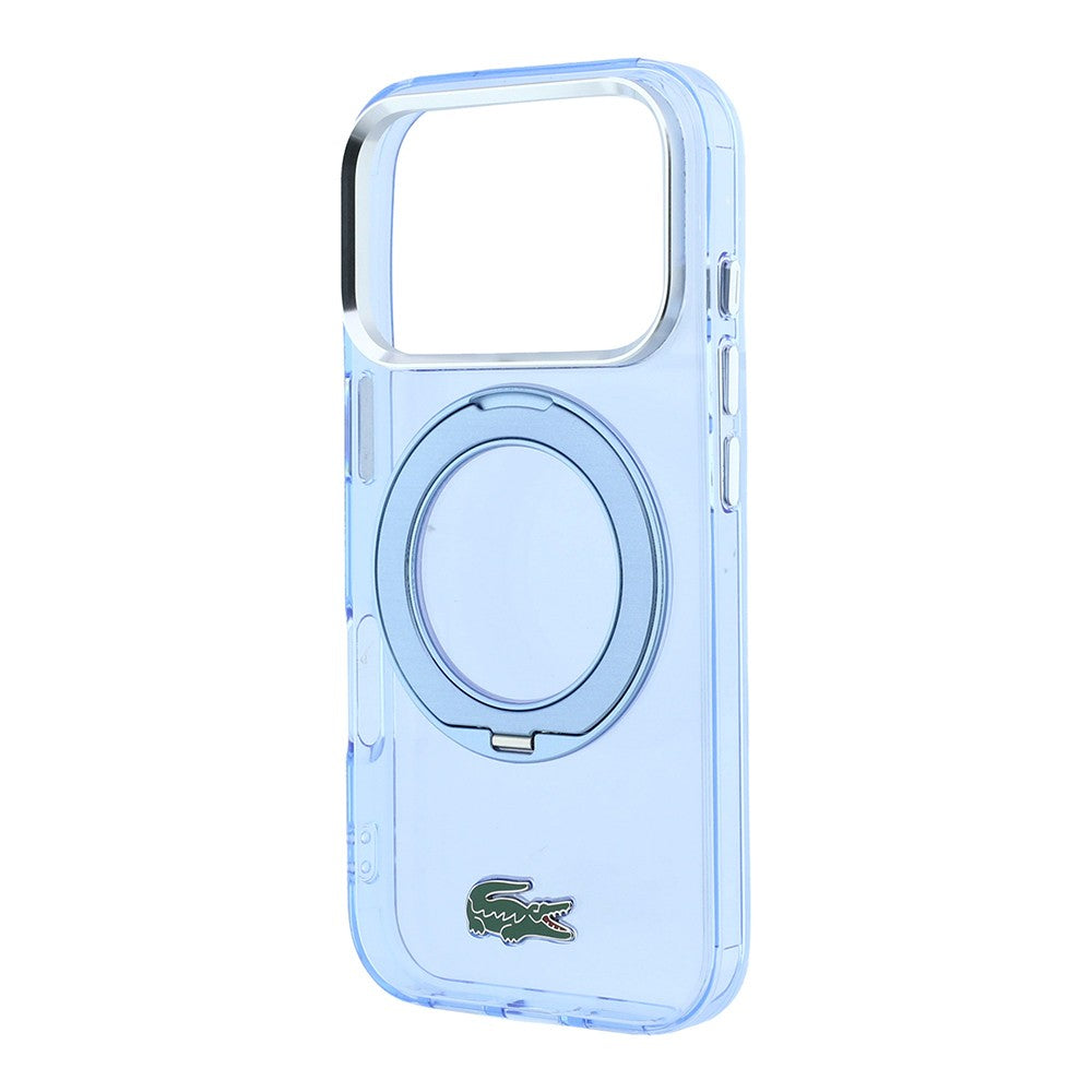 Apple iPhone 18 Pro Max Kılıf Lacoste Orjinal Lisanslı M-safe Şarj Özellikli 360 Derece Dönebilen Standlı İkonik Timsah Logolu Kapak