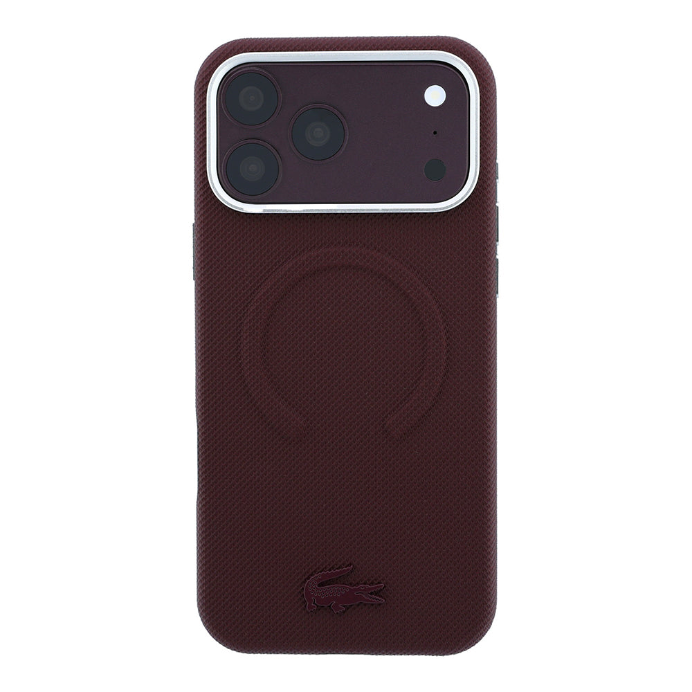 Apple iPhone 18 Pro Max Kılıf Lacoste Orjinal Lisanslı M-safe Şarj Özellikli Halka Tasarımlı Petit Pike Metal Logolu Kapak