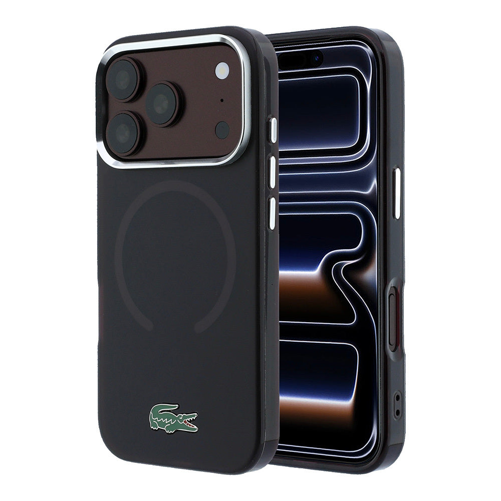 Apple iPhone 18 Pro Max Kılıf Lacoste Orjinal Lisanslı M-safe Şarj Özellikli Lake Timsah Logolu IML Frosted Kapak