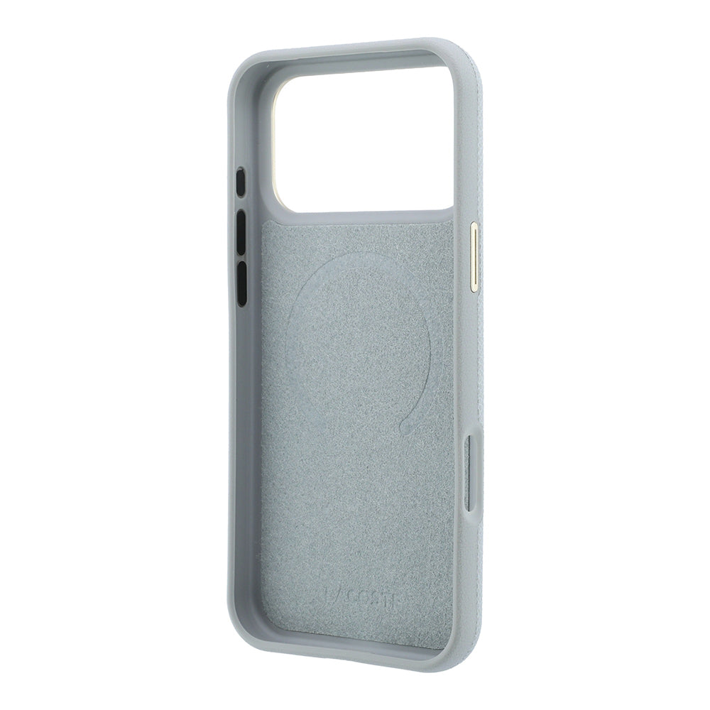 Apple iPhone 18 Pro Max Kılıf Lacoste Orjinal Lisanslı M-Safe Şarj Özellikli PVC Yarı Pike Desenli Arka Yüzey İkonik Timsah Dokuma Logolu Kapak