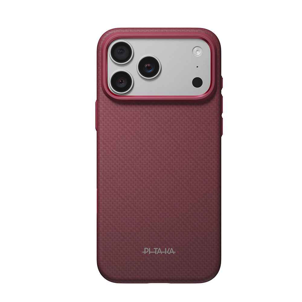 Apple iPhone 18 Pro Max Kılıf M-safe Şarj Özellikli Aramid Karbon Fiber Pitaka Argyle Serisi Summa Kapak