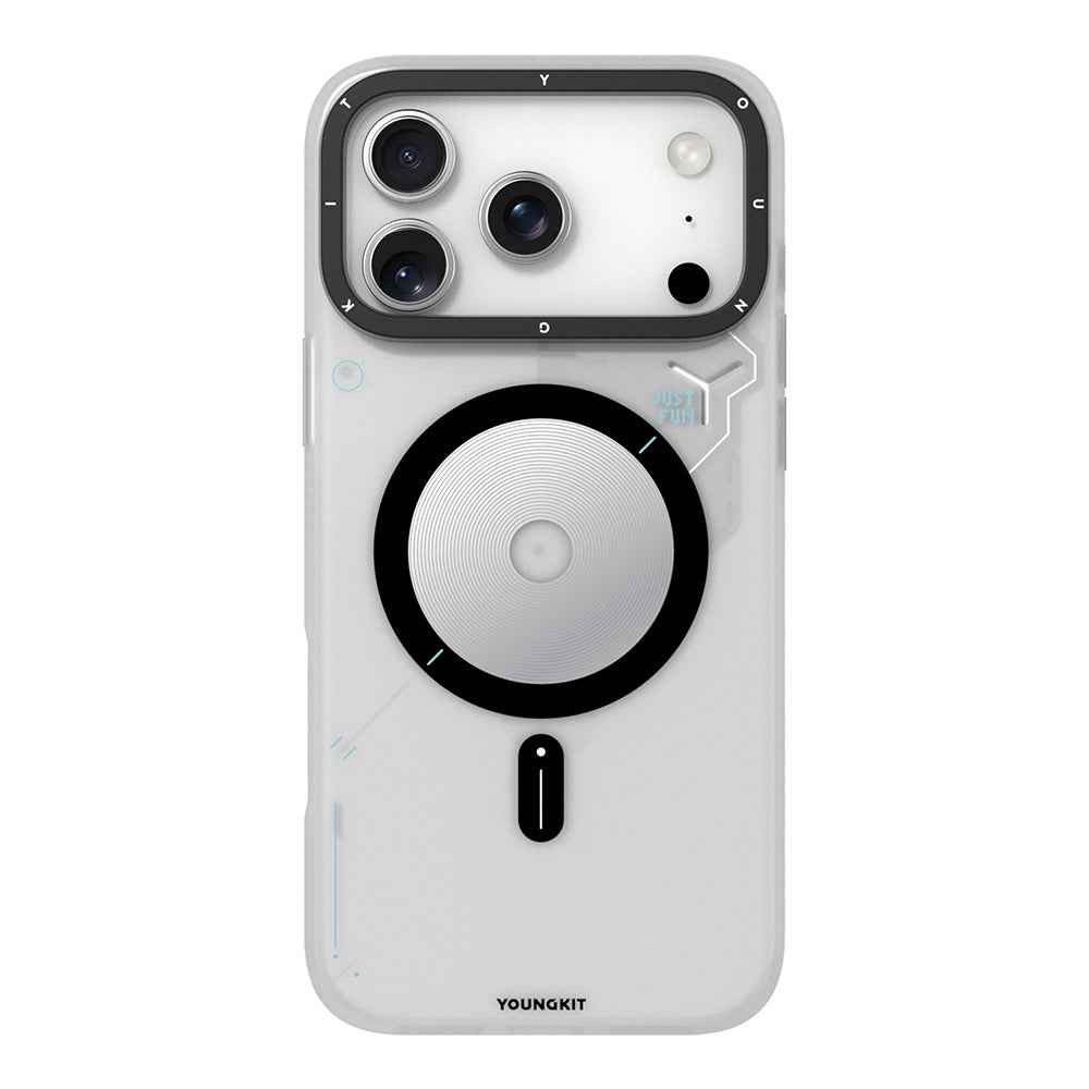 Apple iPhone 18 Pro Max Kılıf M-safe Şarj Özellikli Disk Desenli Youngkit Disc Battle Kapak