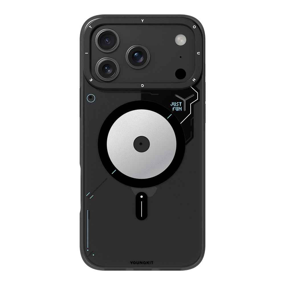 Apple iPhone 18 Pro Max Kılıf M-safe Şarj Özellikli Disk Desenli Youngkit Disc Battle Kapak