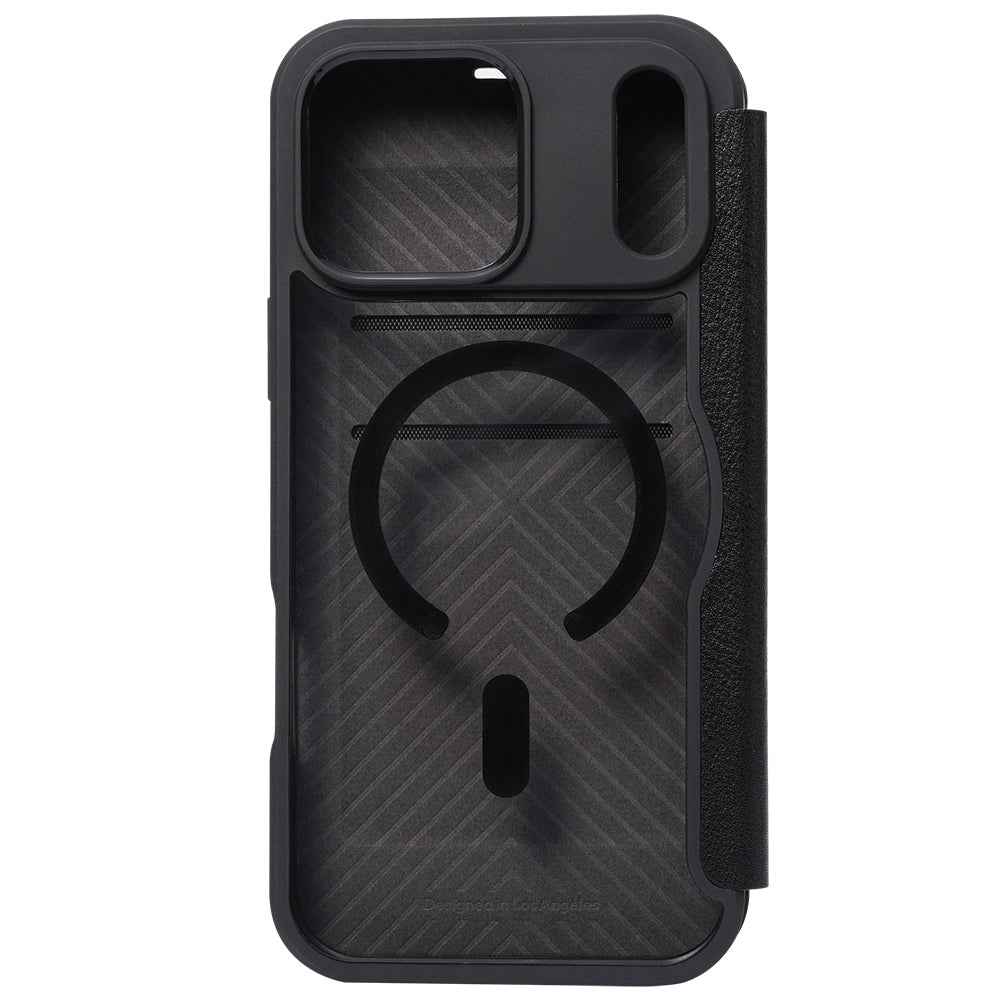 Apple iPhone 18 Pro Max Kılıf M-safe Şarj Özellikli Vegan Deri Tasarımlı Şeffaf Arka Yüzey Kartlıklı Raptic Urban Folio Serisi Kapak