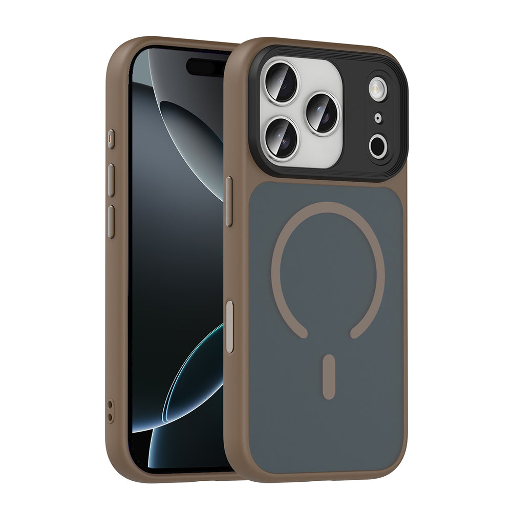 Apple iPhone 18 Pro Max Kılıf Mat Arka Yüzey Wireless Şarj Özellikli Zore Flet M-safe Kapak