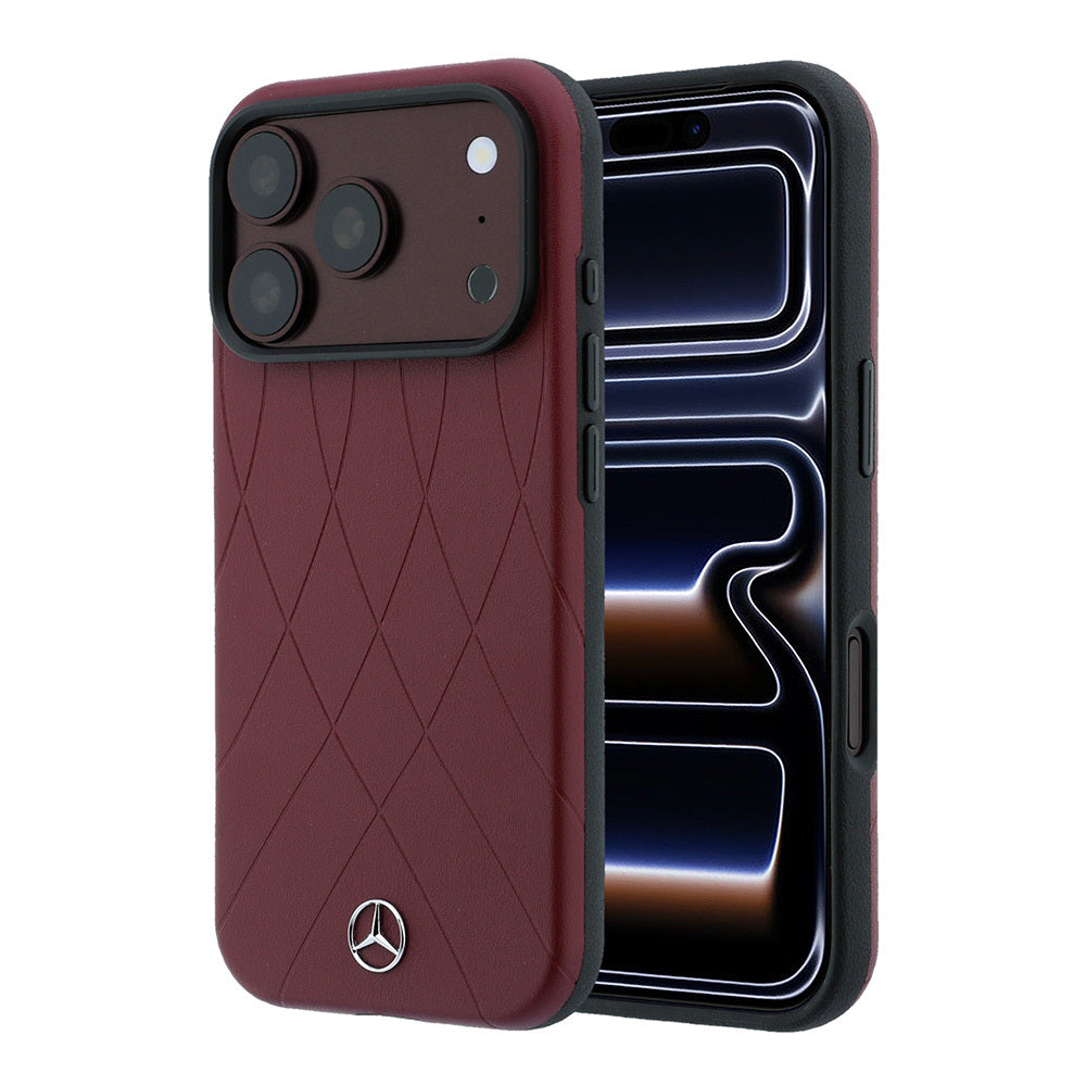 Apple iPhone 18 Pro Max Kılıf Mercedes Benz Orjinal Lisanslı M-safe Şarj Özellikli 3D Metal Logolu Crossed Lines Kapak