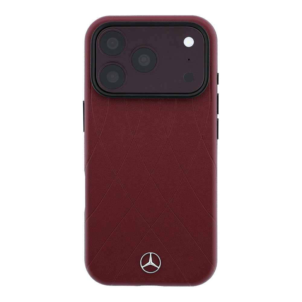 Apple iPhone 18 Pro Max Kılıf Mercedes Benz Orjinal Lisanslı M-safe Şarj Özellikli 3D Metal Logolu Crossed Lines Kapak