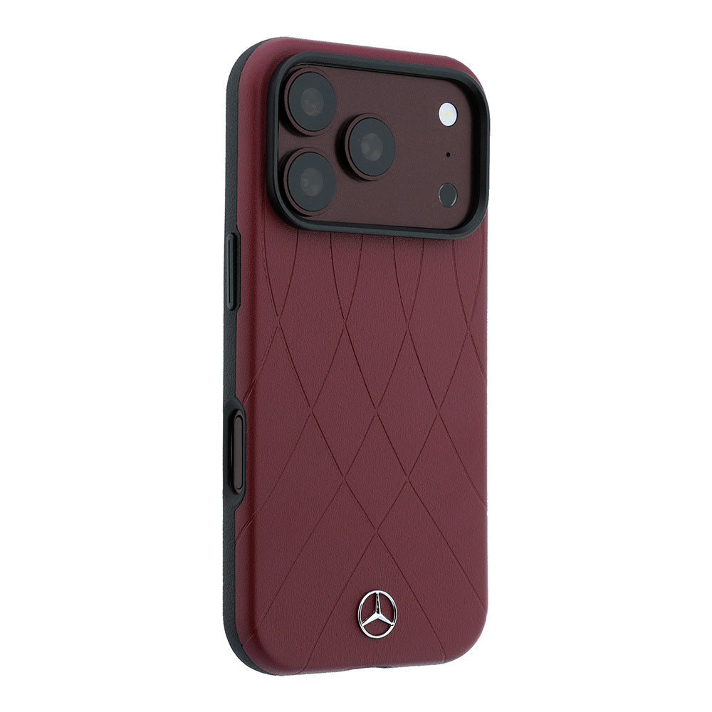 Apple iPhone 18 Pro Max Kılıf Mercedes Benz Orjinal Lisanslı M-safe Şarj Özellikli 3D Metal Logolu Crossed Lines Kapak