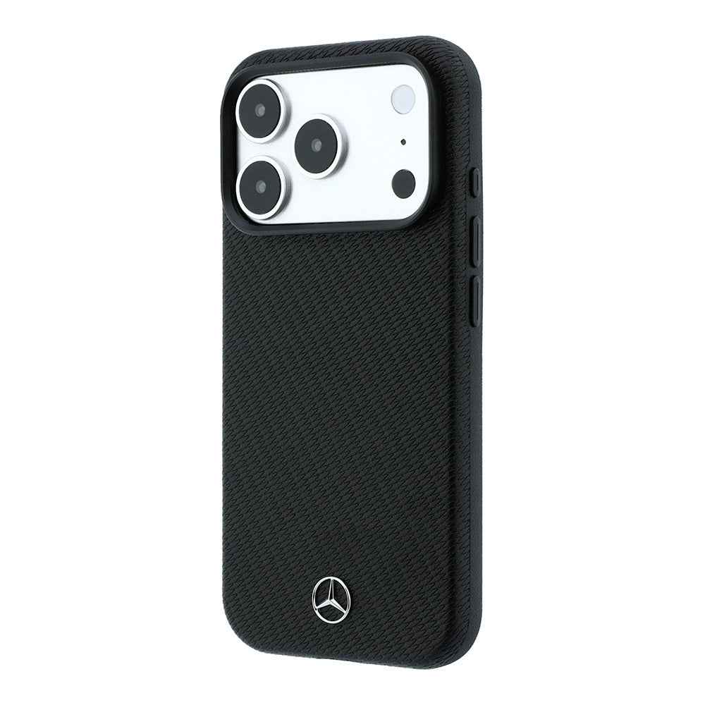 Apple iPhone 18 Pro Max Kılıf Mercedes Benz Orjinal Lisanslı M-safe Şarj Özellikli 3D Metal Logolu Wrap Wood Deri Kapak
