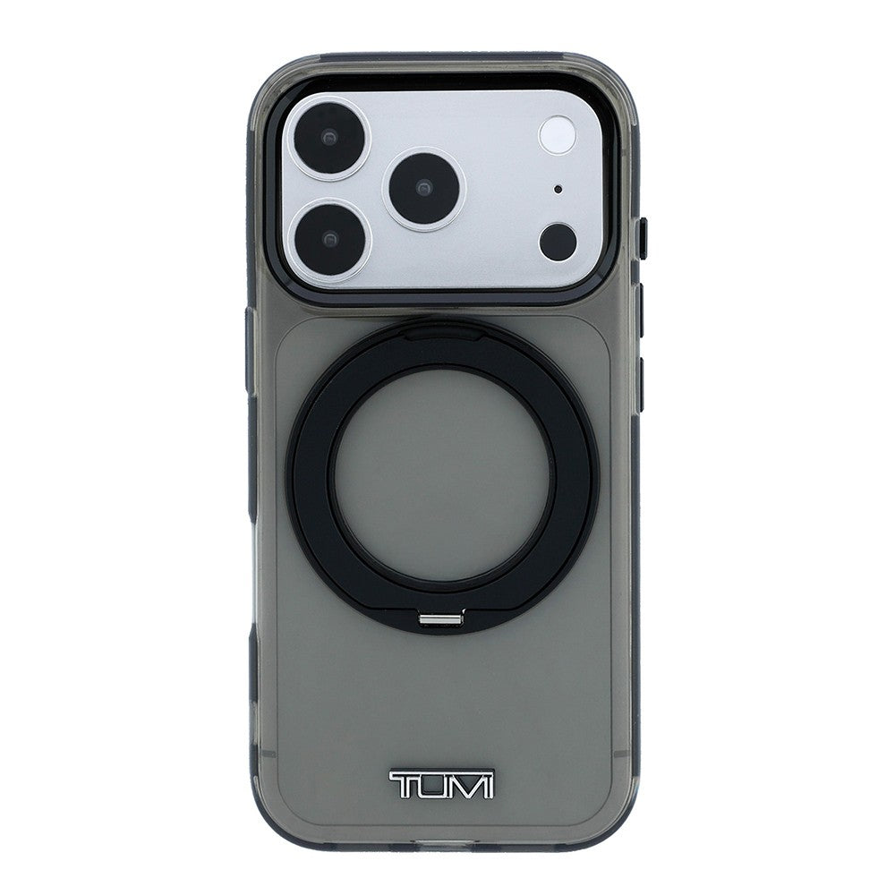 Apple iPhone 18 Pro Max Kılıf TUMI Orjinal Lisanslı M-safe Şarj Özellikli 360 Derece Dönebilen Standlı Transparan Kapak