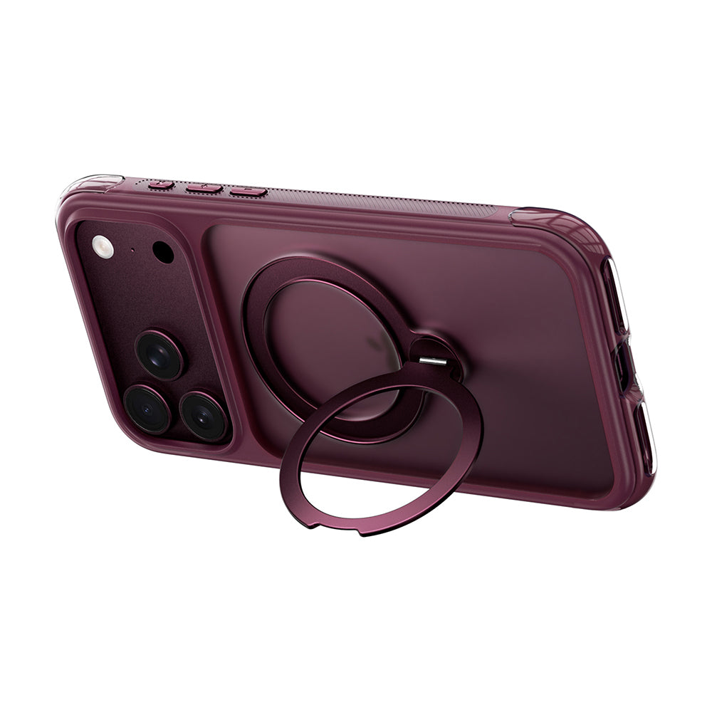 Apple iPhone 18 Pro Max Kılıf Wiwu AG-203 AeroGuard Ultra Serisi M-safe Şarj Özellikli Airbag Tasarımlı Standlı Kapak