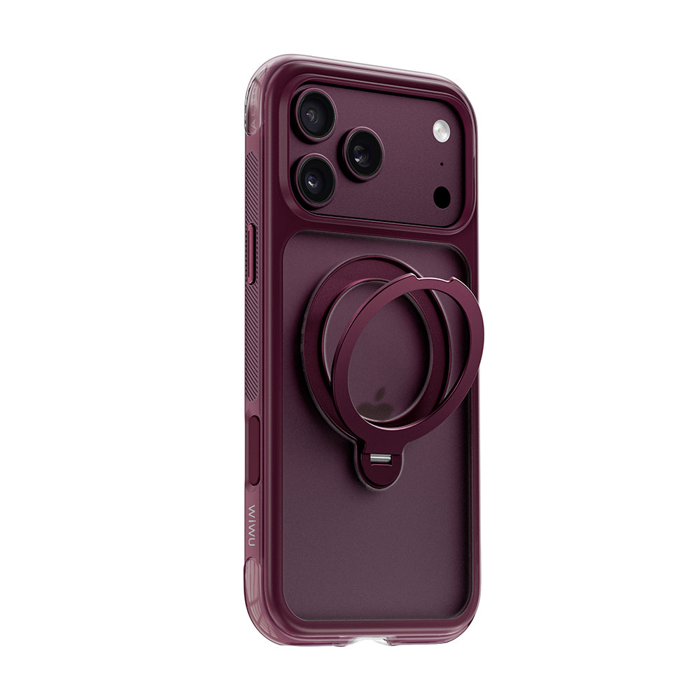 Apple iPhone 18 Pro Max Kılıf Wiwu AG-203 AeroGuard Ultra Serisi M-safe Şarj Özellikli Airbag Tasarımlı Standlı Kapak
