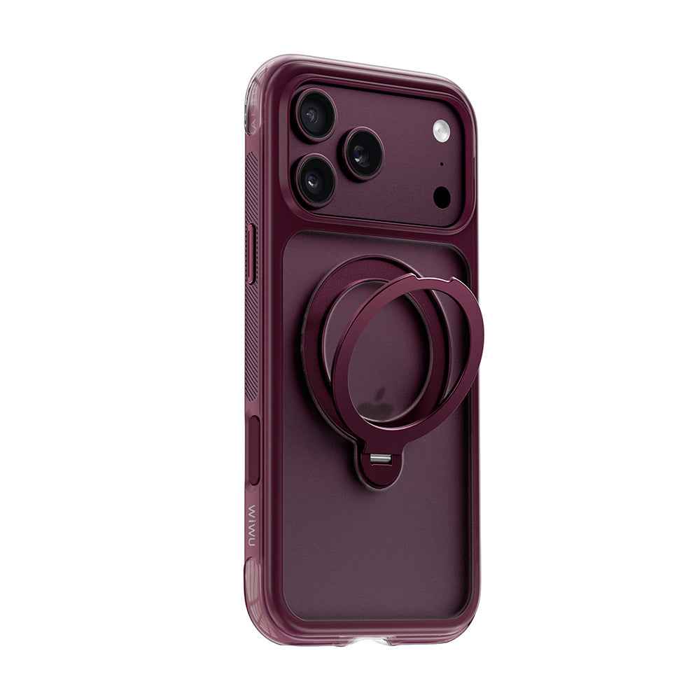 Apple iPhone 18 Pro Max Kılıf Wiwu AG-203 AeroGuard Ultra Serisi M-safe Şarj Özellikli Airbag Tasarımlı Standlı Kapak