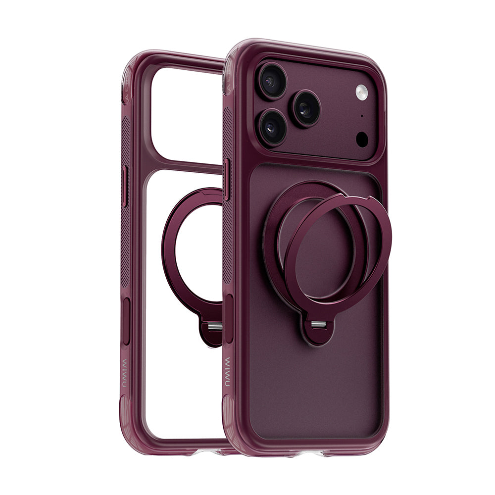 Apple iPhone 18 Pro Max Kılıf Wiwu AS-203 AeroShield Ultra Serisi M-safe Şarj Özellikli Airbag Tasarımlı Standlı Kapak