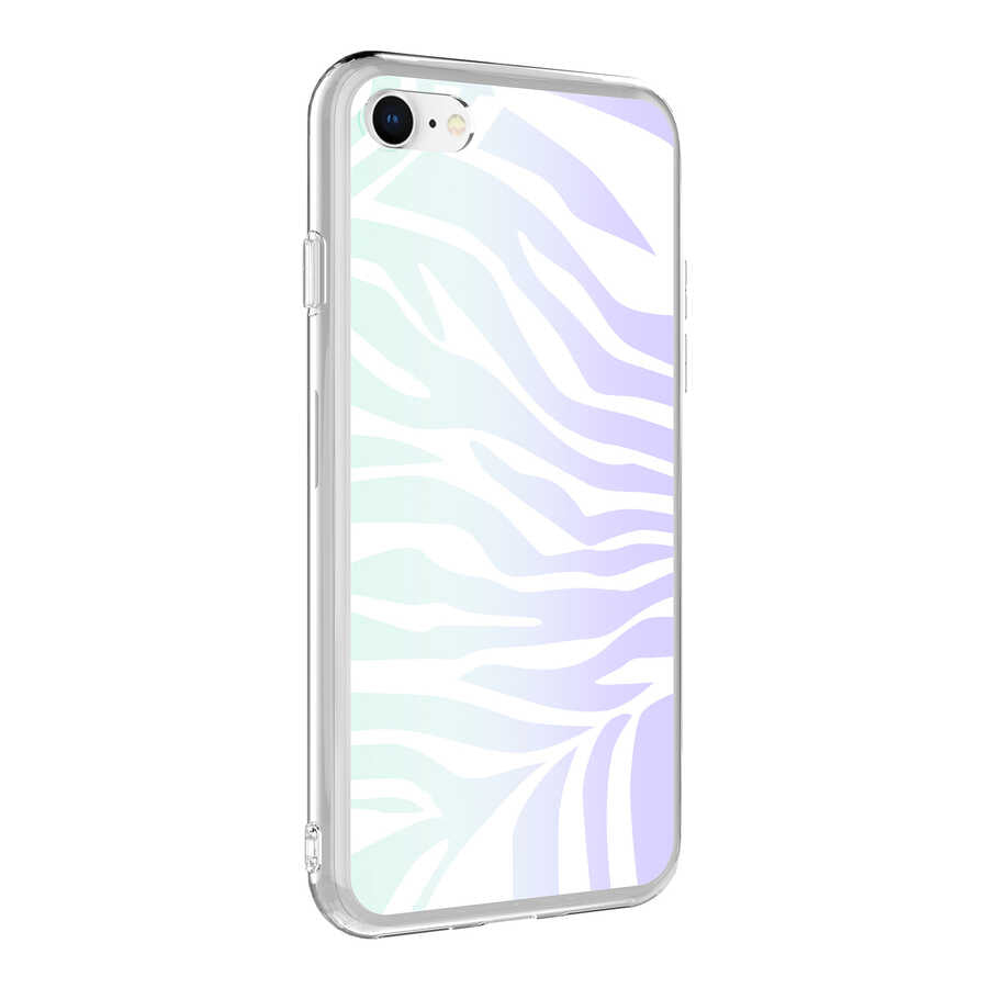 Apple iPhone 8 Kılıf Zore M-Blue Desenli Kapak