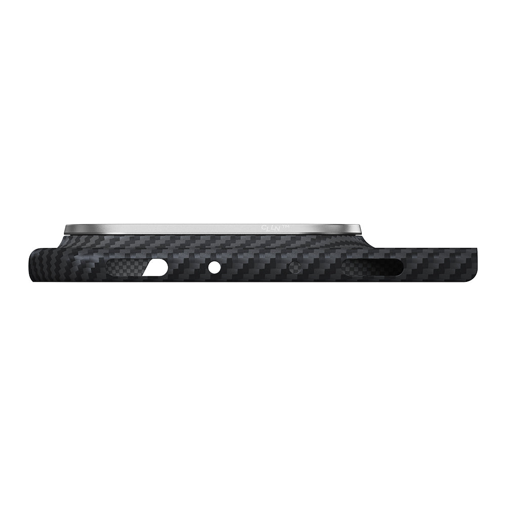 Apple iPhone Duo Kılıf M-safe Şarj Özellikli 600D Aramid Karbon Fiber Pitaka Edge Serisi Black-Grey Twill Kapak