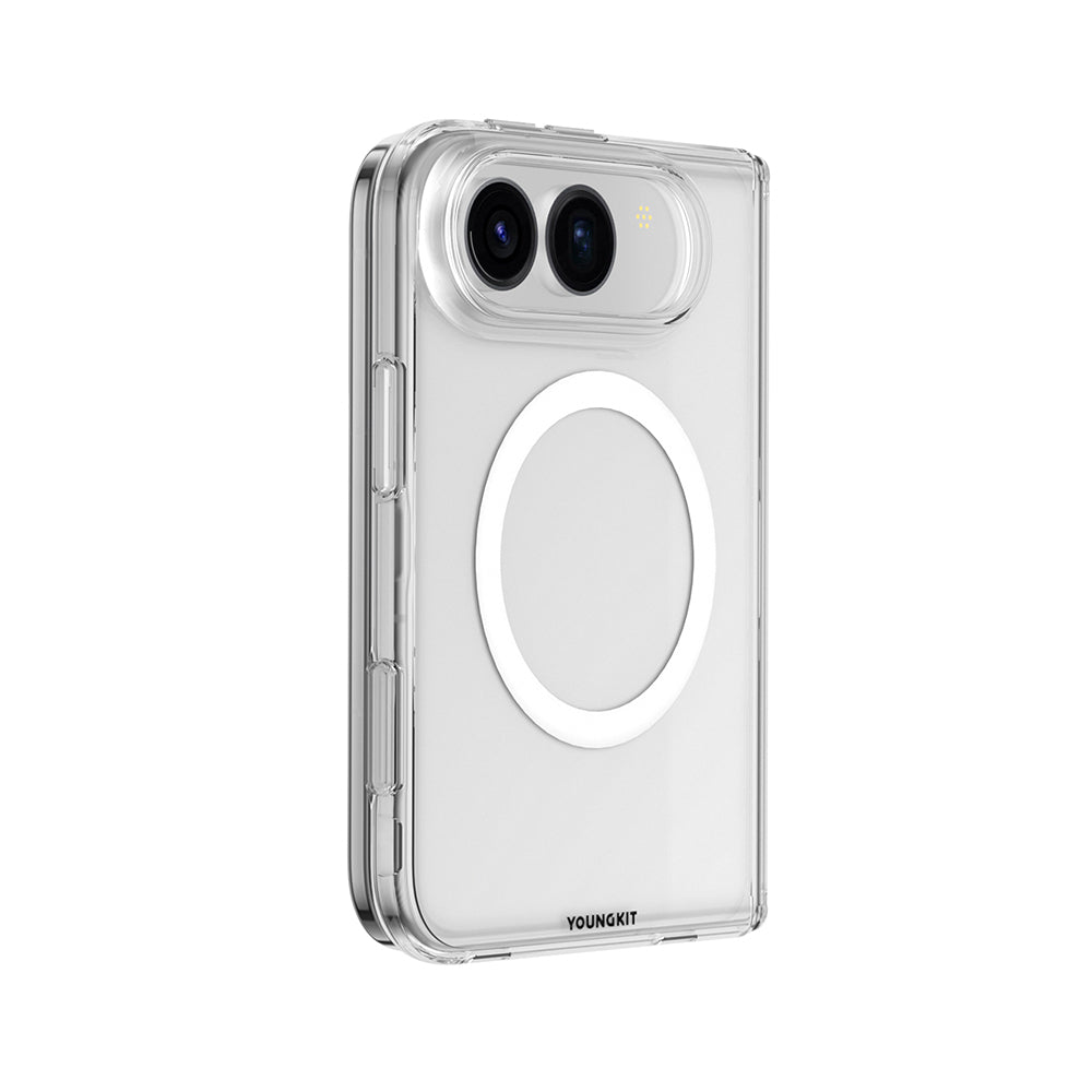 Apple iPhone Duo Kılıf M-safe Şarj Özellikli Youngkit Clear Serisi Kapak