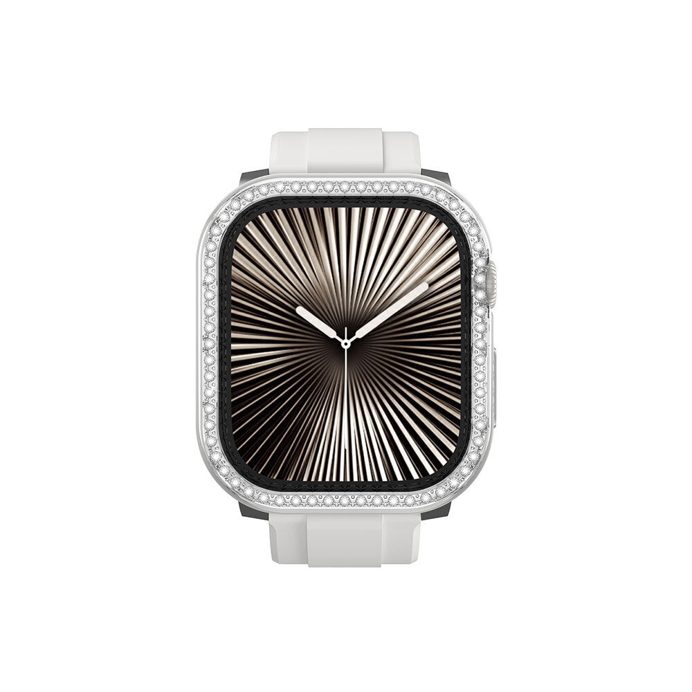 Apple Watch 10 42mm Amazingthing Gleam Fit FullGuard Taşlı Sert PC Kasa ve Ekran Koruyucu
