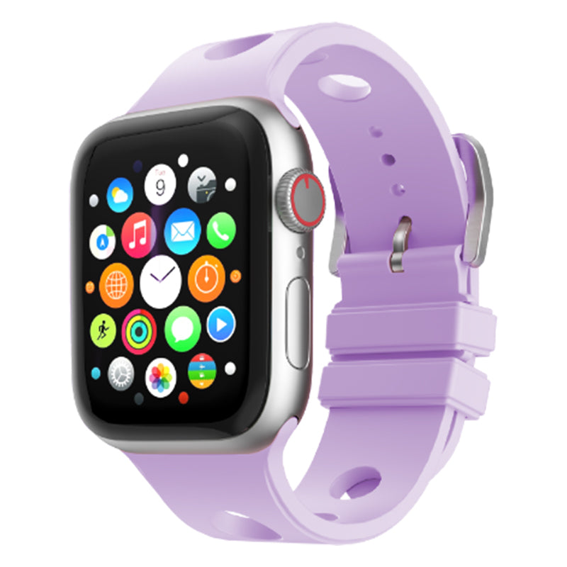 Apple Watch 10 42mm Delikli Tasarım Zore KRD-147 Silikon Kordon