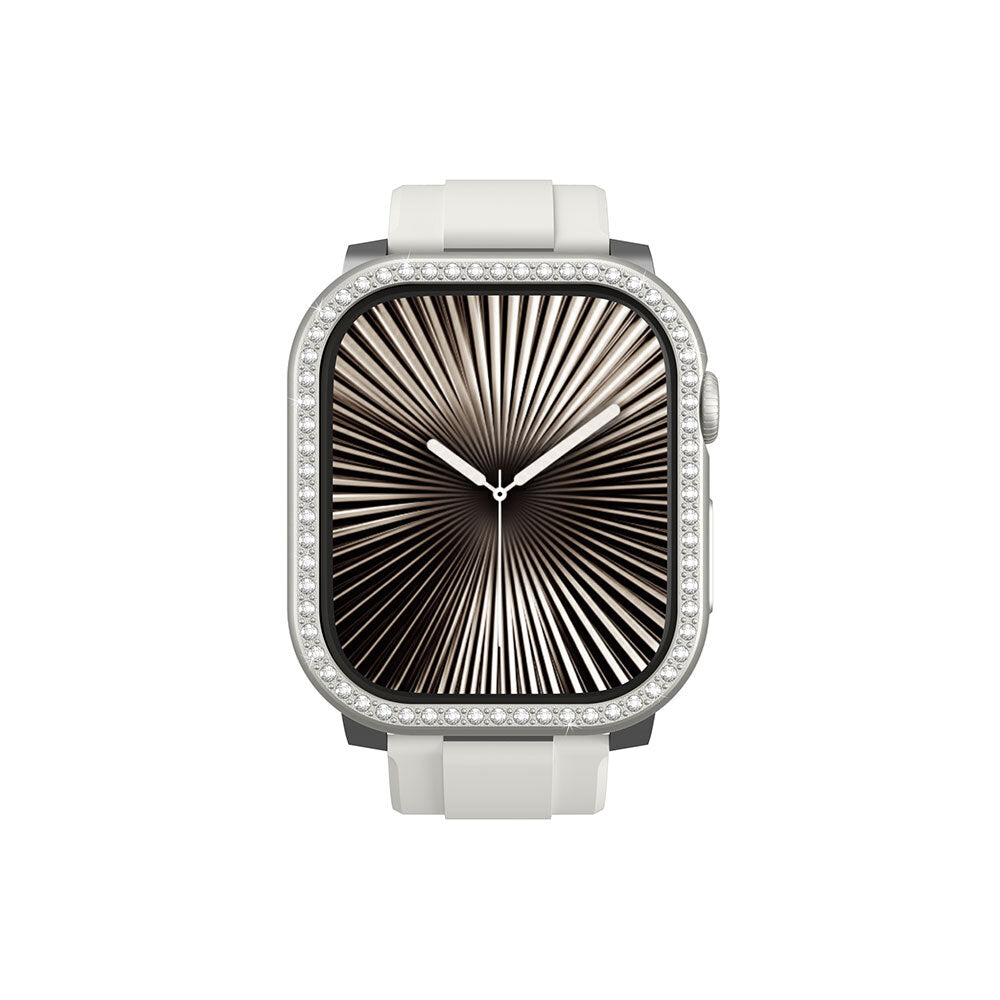 Apple Watch 10 46mm Amazingthing Gleam Fit FullGuard Taşlı Sert PC Kasa ve Ekran Koruyucu