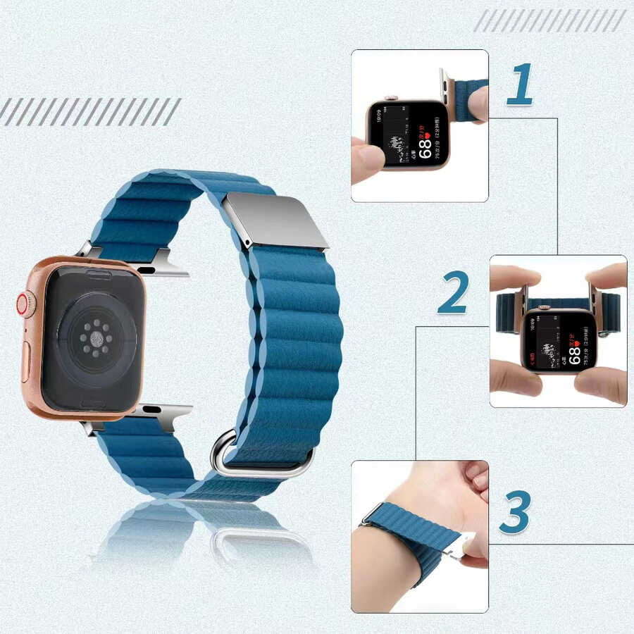 Apple Watch 38mm KRD-78 PU Deri Kordon Strap Kayış