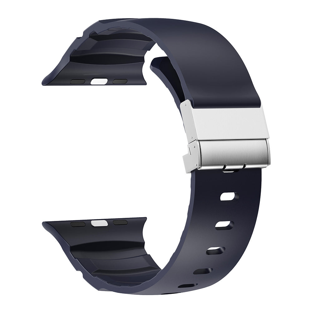Apple Watch 42mm Zore KRD-145 Metal Tokalı Silikon Kordon