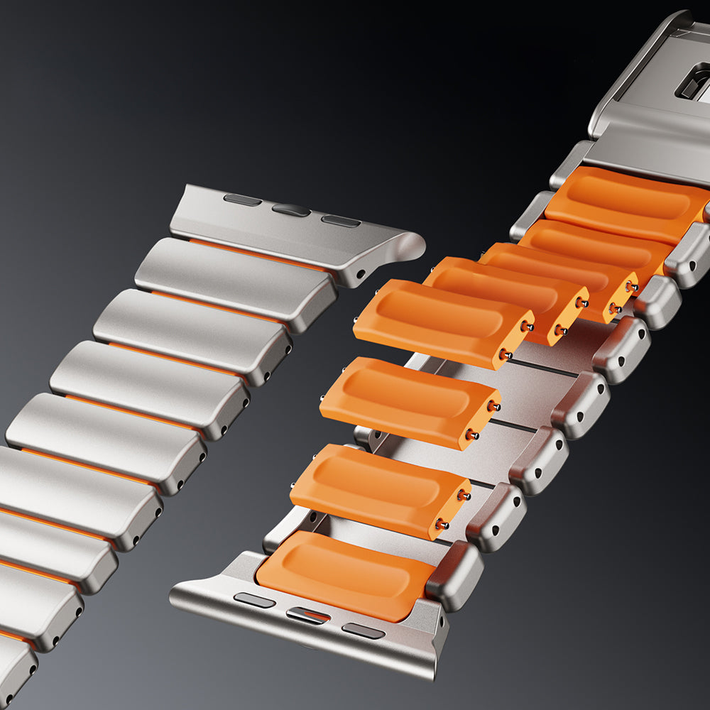 Apple Watch 42mm Zore KRD-152 Titanyum Silikon Kordon