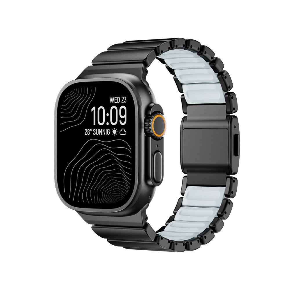 Apple Watch 7 45mm Zore KRD-151 Metal Silikon Kordon