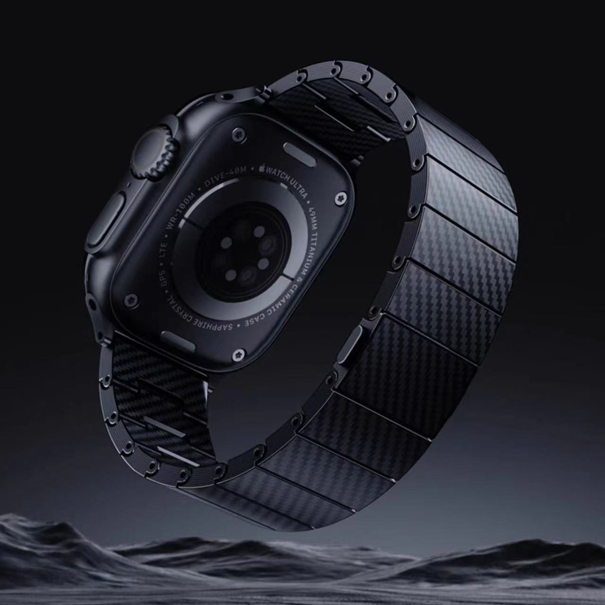 Apple Watch 7 45mm Zore KRD-90 600D Karbon Fiber Kordon