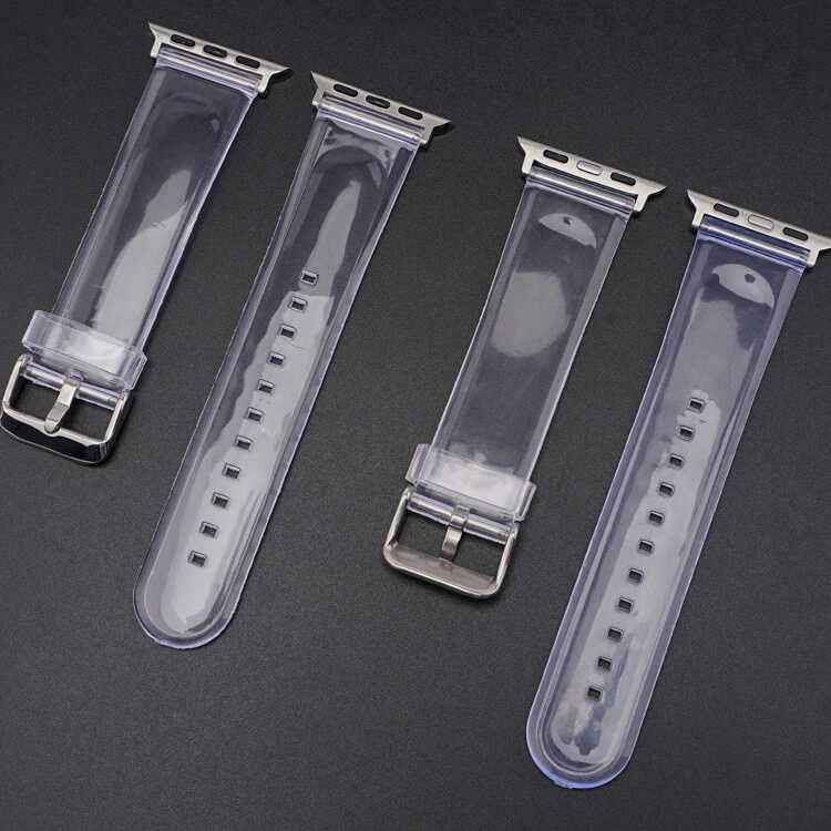 Apple Watch Ultra 49mm Kordon KRD-13 Şeffaf Silikon Strap Kayış
