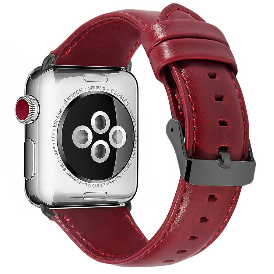 Apple Watch Ultra 49mm Kordon Luxury Leather Deri Strap Kayış