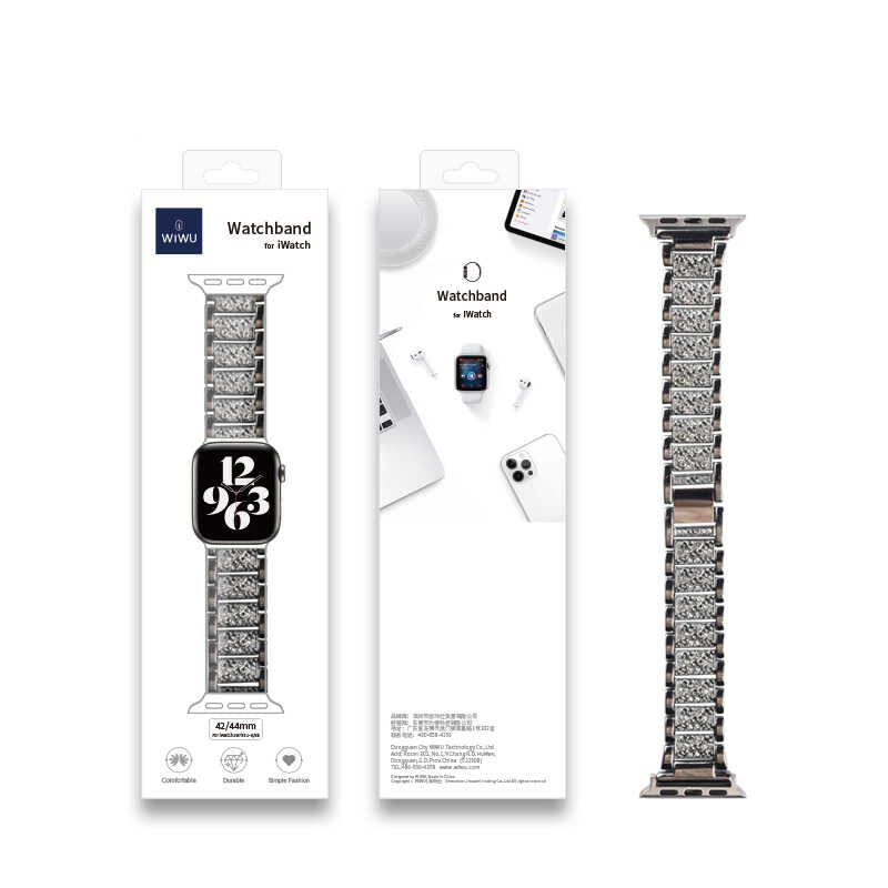 Apple Watch Ultra 49mm Kordon Wiwu Three Beads Set Auger Metal Strap Kayış
