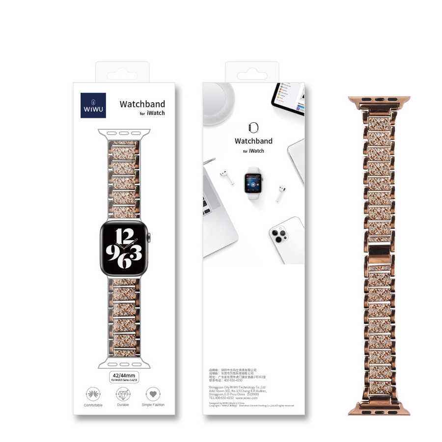 Apple Watch Ultra 49mm Kordon Wiwu Three Beads Set Auger Metal Strap Kayış